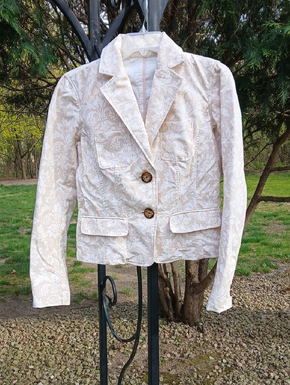 Blazer 100% Cotton Fleur De Lis Pattern Sz M